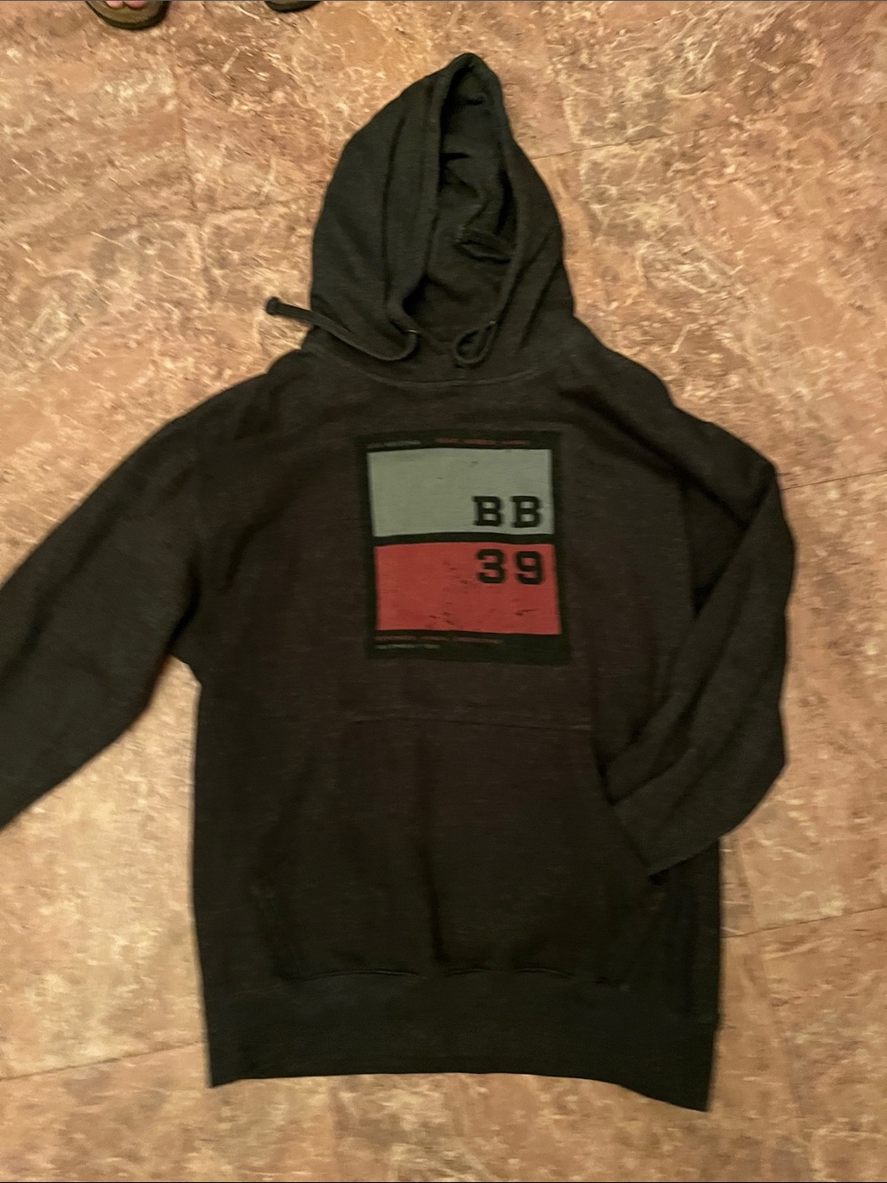 Ost Black Hoodie with BB 39 Two-Tone Chest Graphic